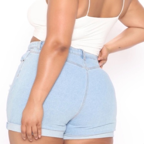 NWT Fashion Nova Going Bad High Rise Ripped Distressed Denim Shorts - Picture 4 of 9